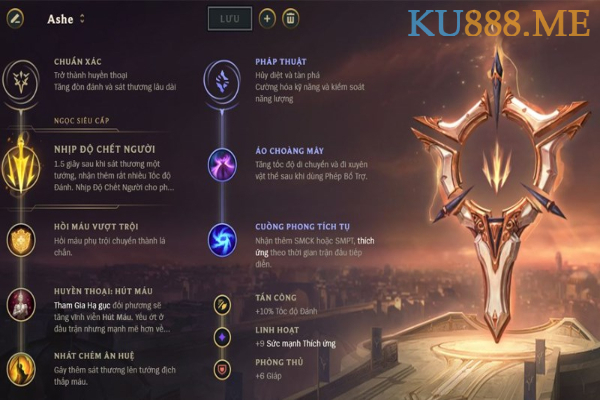 Bảng bổ trợ Ashe mùa 11 tốt nhất cho các game thủ 3 Bảng bổ trợ Ashe carry hoàn chỉnh