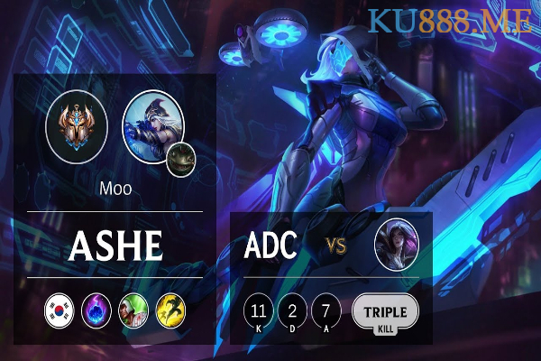 Bảng ngọc Ashe mùa 11 vị trí Ad giúp game thủ leo rank 2 Ashe vị trí Ad - sát thủ đường dưới trong mùa 11 có nhiều ưu điểm nổi bật