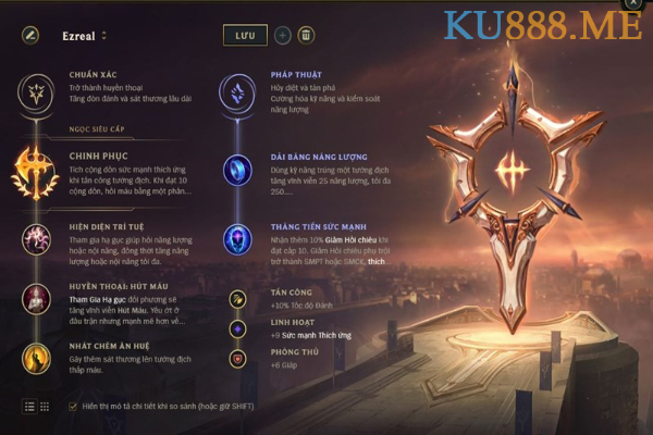 Hướng dẫn xây dựng bảng ngọc Ezreal mùa 11 3 Bảng ngọc Ezreal AD carry hoàn chỉnh