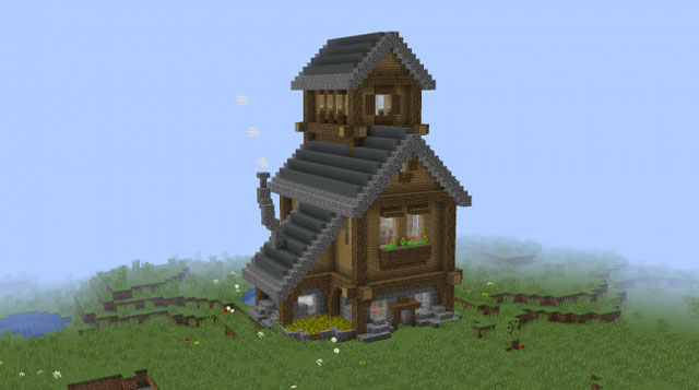 Nhà xây bằng gỗ trong Minecraft Nhà xây bằng gỗ trong Minecraft