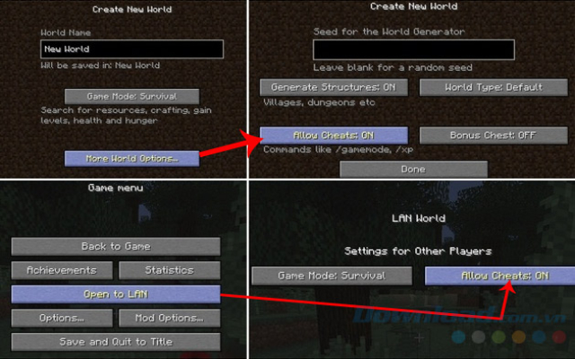 Cách tìm dân làng trong Minecraft nhanh chóng nhất 2 Cách bật Cheat Code trong Minecraft