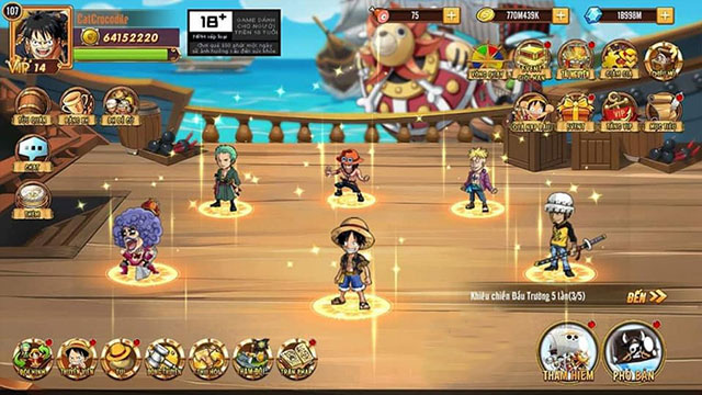 Hướng dẫn cách tải Kho Báu Hải Tặc - game anime về điện thoại 2 Game được thiết kế theo lối thẻ bài quen thuộc