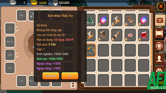 Nhẫn Giả Truyền Kỳ - Tựa game đỉnh cao dành cho fan của Naruto 3 Hệ thống trang bị, option trong game tương đối đa dạng